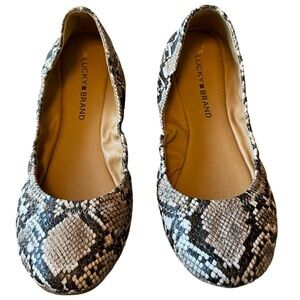 Lucky Brand Emmie Snake Skin Ballet Flats Size 8.5